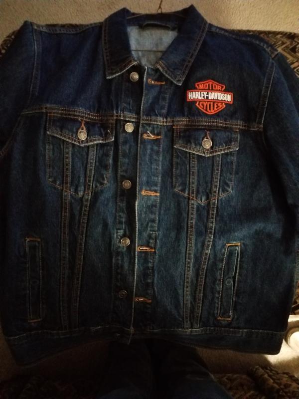 Men's Harley Davidson Denim Jacket - Medium Wash Denim