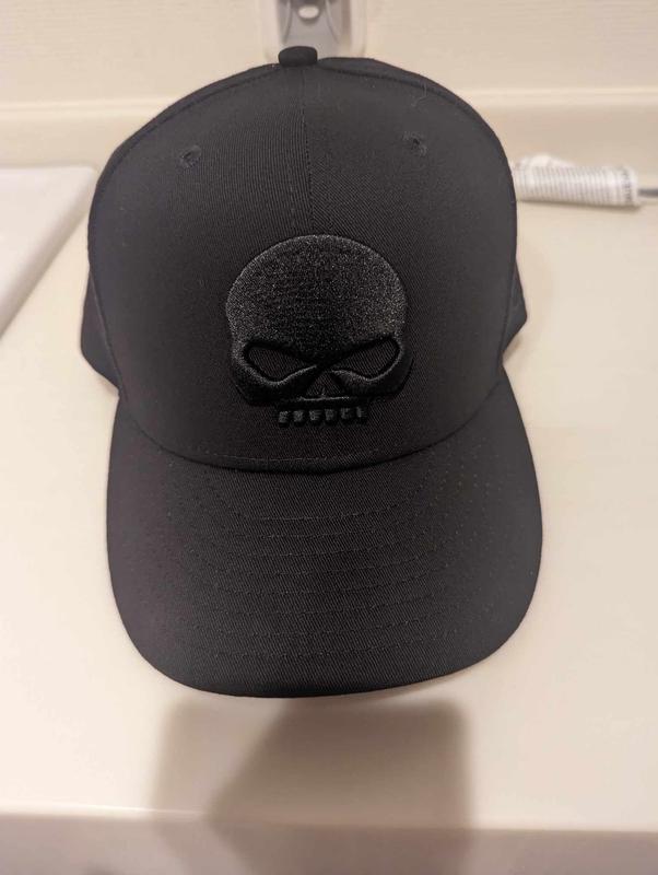 Love the black on black skull embroidery design