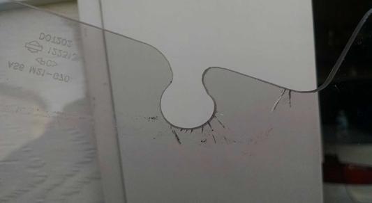 Closeup of cracks