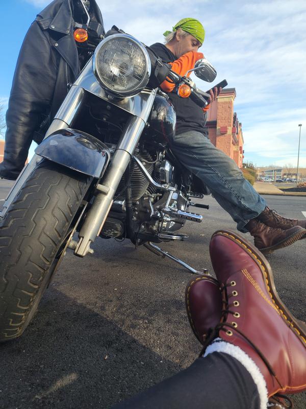 New Years Day ride 2023, Philadelphia. My first time wearing it, cause I 'forgot' to wear a hoodie under my leather.