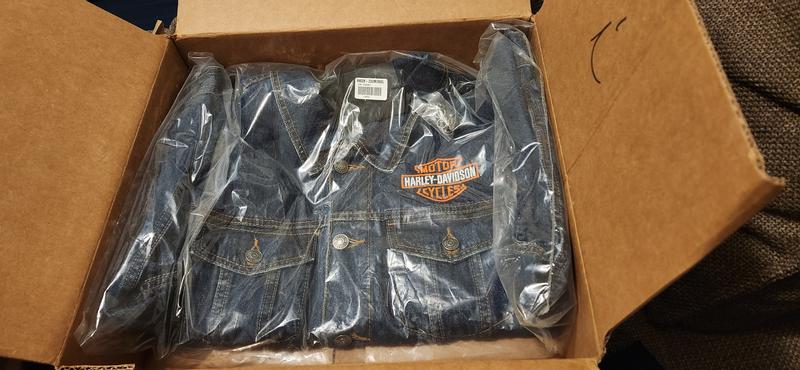 Men's Harley Davidson Denim Jacket - Medium Wash Denim