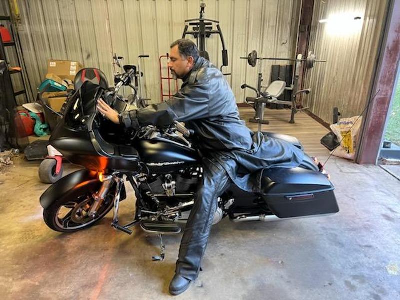 Me and my boy making memories. My family is a harley family.