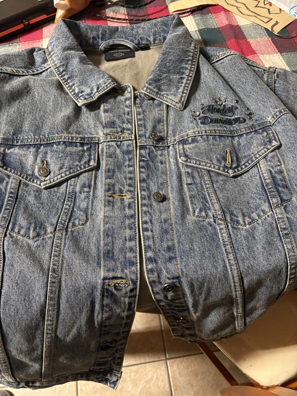 Women's Studded Out Embellished Denim Jacket | Harley