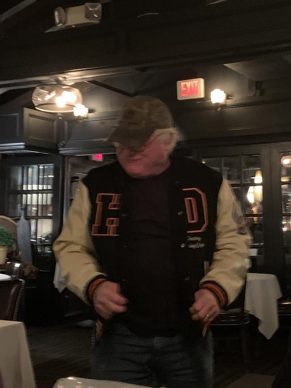 Me riding 50 th jacket, Harry’s birthday present his 120th jacket