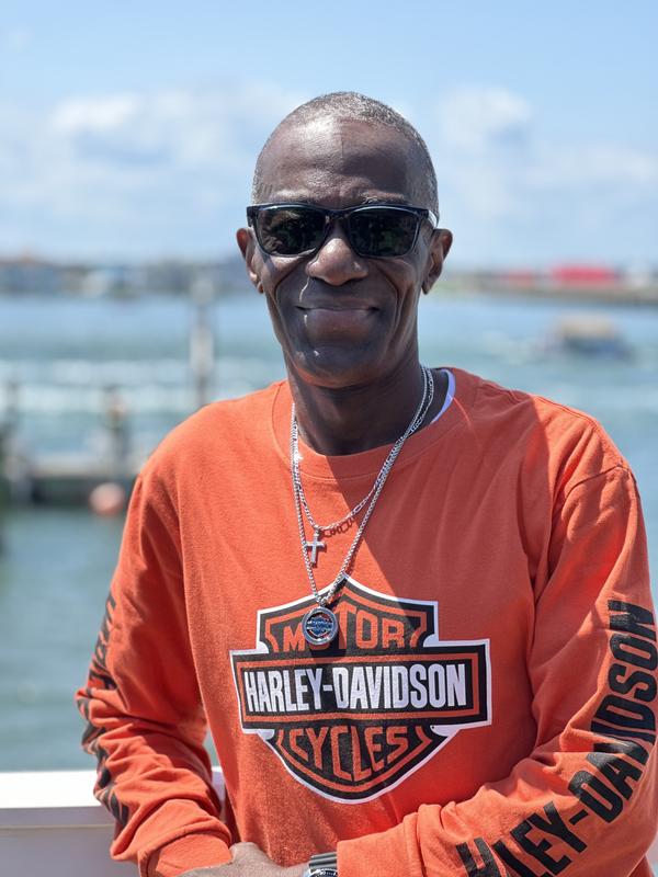 Men's Bar & Shield Long Sleeve Tee - Vintage Orange | Harley