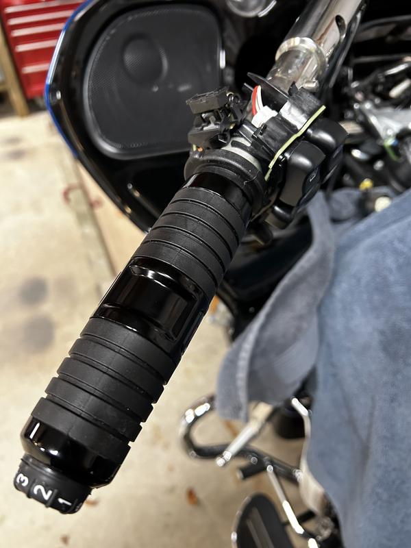 Install of left grip to switch pod