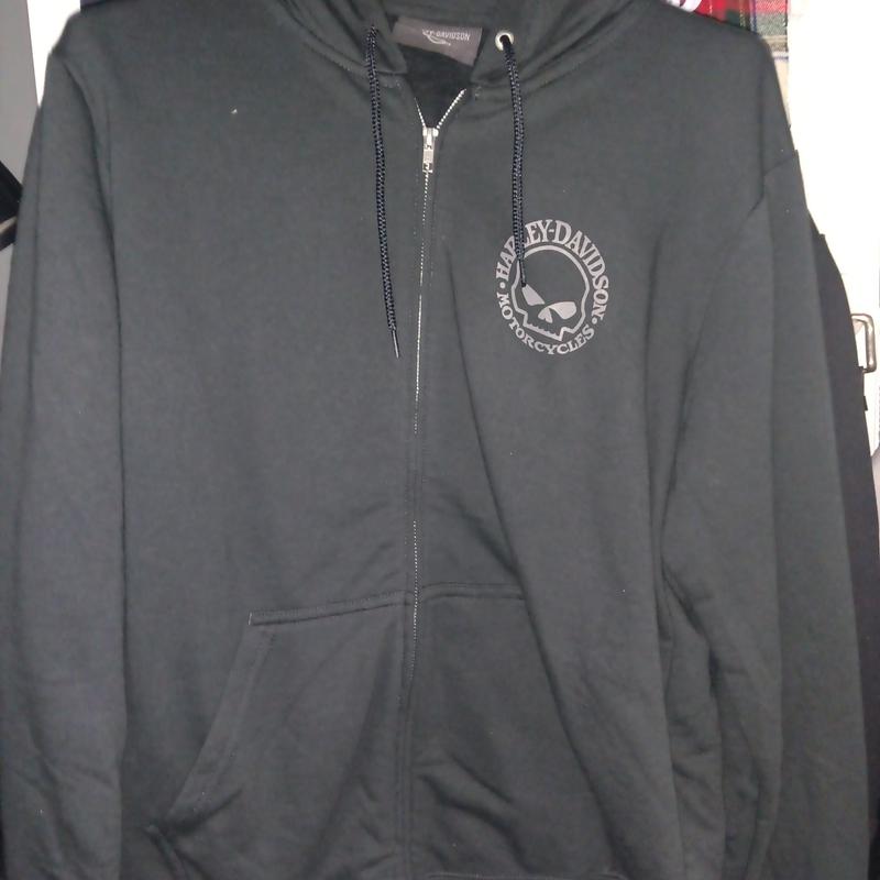 Men s Willie G Skull Zip Up Hoodie Harley Davidson USA