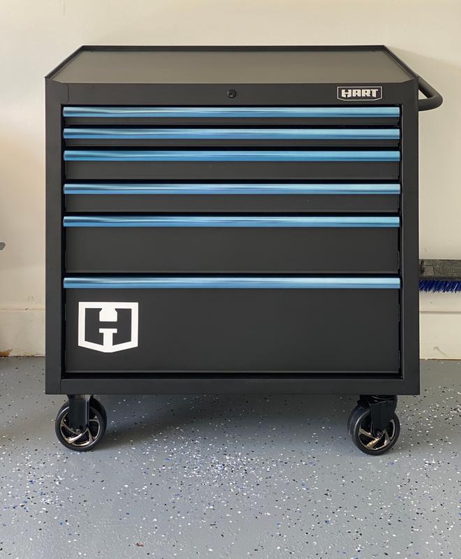 Hart 36In W X 24In D 5Drawer Mobile Tool Chest Workbench W/ Wood Top