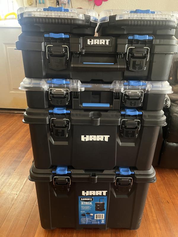 HART Stack System Tool Box with Small Blue Organizer & Dividers