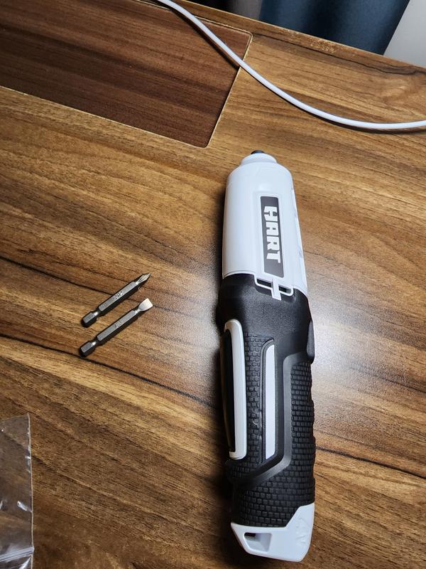 HART 4-Volt Rechargeable Screwdriver with Philips and Slotted Bit