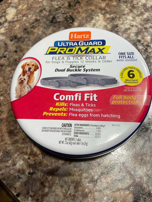 Hartz UltraGuard ProMax Flea Tick Collar for Dogs Puppies Gray Hartz