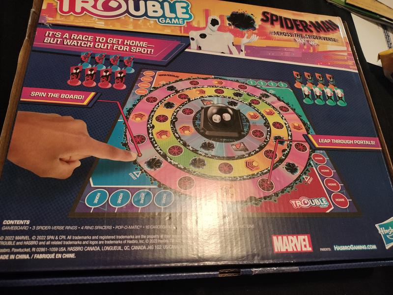 Hasbro Marvel Spider-Man: Across the Spider-Verse (Part One) Pop-O-Matic  Trouble Board Game