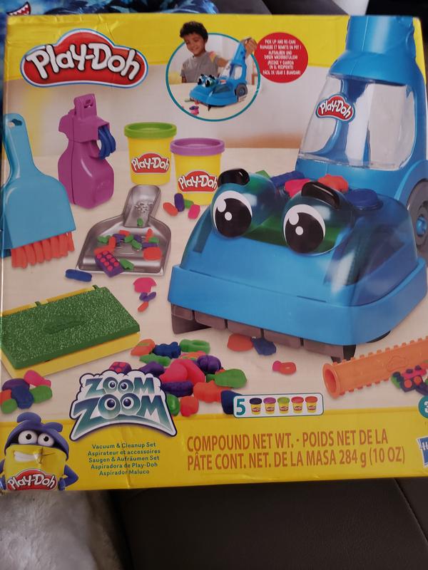 Play-Doh Zoom Zoom Vacuum and Cleanup Toy with 5 Cans of Modeling