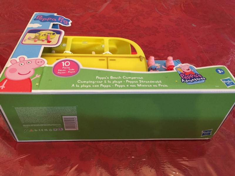 Peppa Pig Peppa’s Adventures Peppa’s Beach Campervan Vehicle Preschool Toy:  10 Pieces, Rolling Wheels; Ages 3 and Up Multicolor F3632
