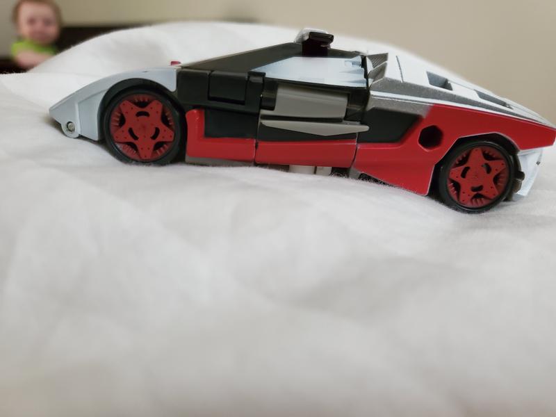 Transforms into a cool looking car!