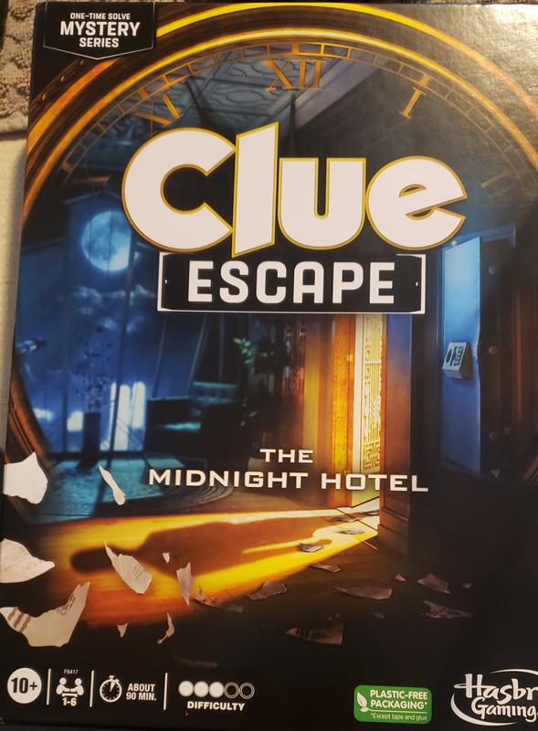 Clue Escape: The Midnight Hotel Board Game, Clue Escape Room  Game, 1-Time Solve Mystery Games, Family Games for Ages 10+, 1-6 Players,  90 Mins. Avg. : Toys & Games