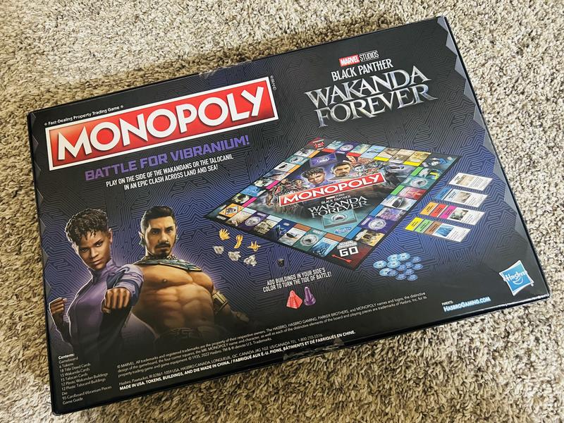  Monopoly: Marvel Studios' Black Panther: Wakanda Forever  Edition Board Game for Families and Kids Ages 8+, Game for 2-6 Players :  Toys & Games