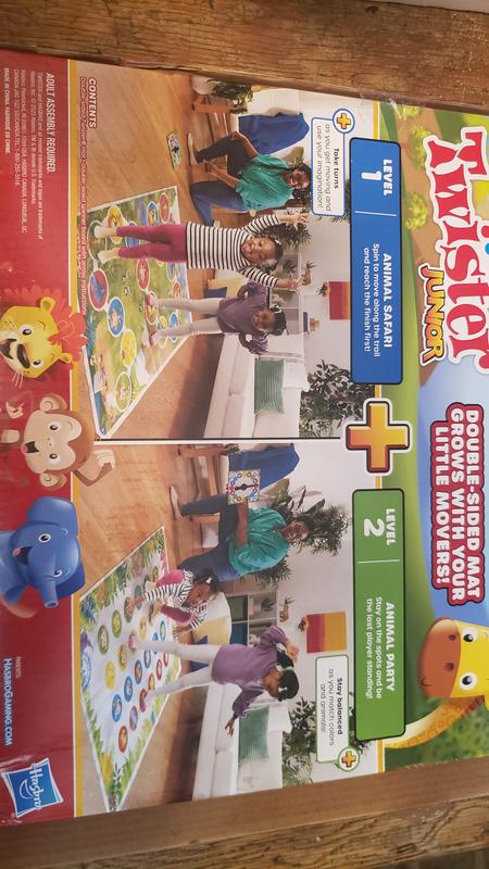 Twister Junior Game, Animal Adventure 2-Sided Mat, Game for 2-4 Players,  Ages 3 and Up - Hasbro Games