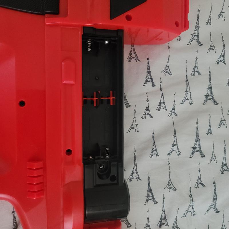 Takes four double A batteries