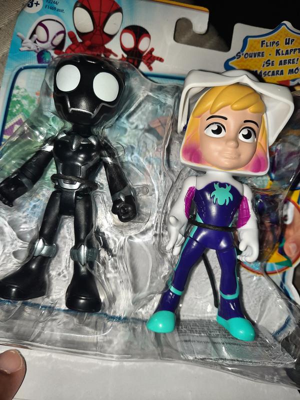 Marvel Spidey and His Amazing Friends Hero Reveal 2-Pack, Action Figures,  Mask Flip Feature, Ghost-Spider and Black Panther, 3 And Up 