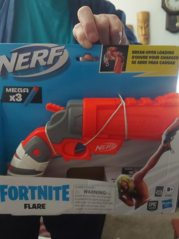 NERF Fortnite Flare Dart Blaster, Break-Open Loading, Includes 3