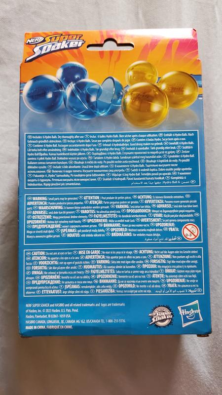 Nerf Super Soaker Hydro Balls 6-Pack, Reusable Water-Filled Balls - Nerf