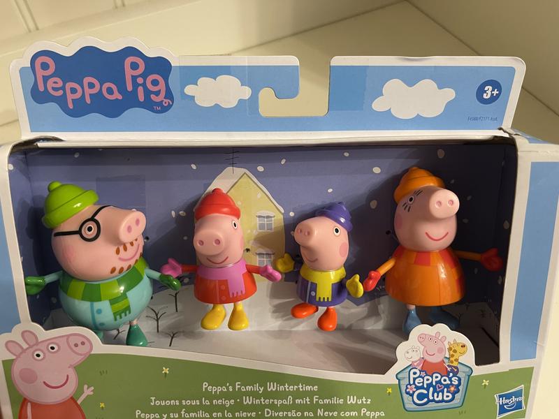 Peppa Pig Peppa's Club Peppa's Family Wintertime Figure 4-Pack Toy, 4  Figures in Cold-Weather Outfits, Ages 3 and up - Peppa Pig