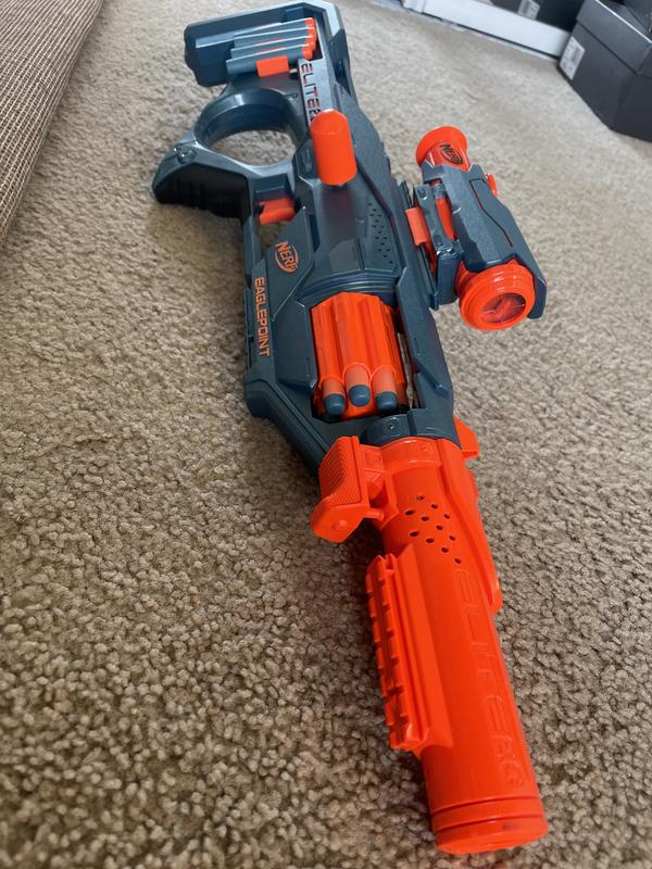 Nerf Elite 2.0, Blaster Eaglepoint RD-8, Barillet 8 fléchettes, viseur et  Canon Amovibles, 16 fléchettes Nerf Elite Officielles