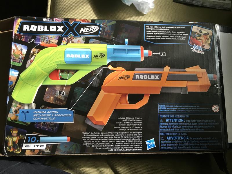 Nerf Roblox Jailbreak: Armory, Includes 2 Hammer-Action Blasters, 10 Nerf  Elite Darts