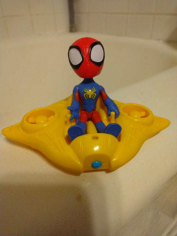 Spidey on his raft!
