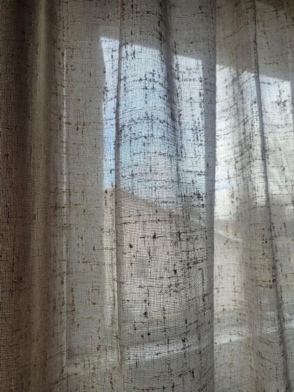 Ricardo Trading 84-in Toffee Sheer Rod Pocket Single Curtain Panel ...