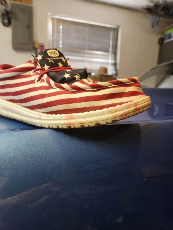 This is after trying to clean the soles .