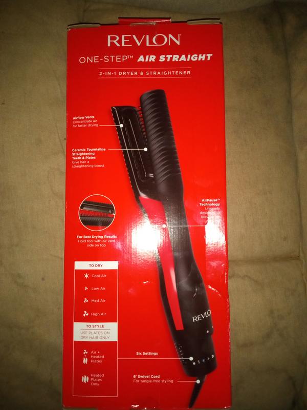 Revlon One Step Air Straight 2 in 1 Hair Dryer Straightener Black Red Best Buy Canada