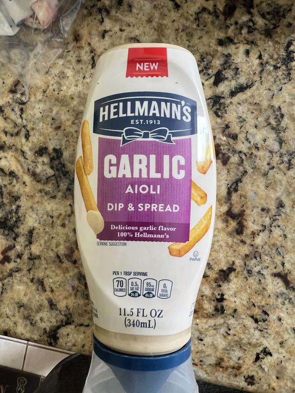 Sauce style mayonnaise aïoli à l'ail à base de plantes Hellmann's