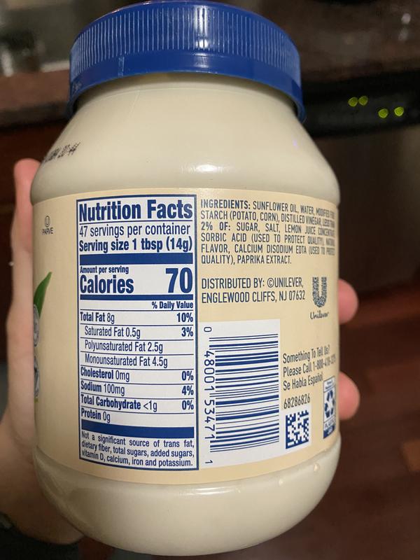 vegan mayo nutrition facts