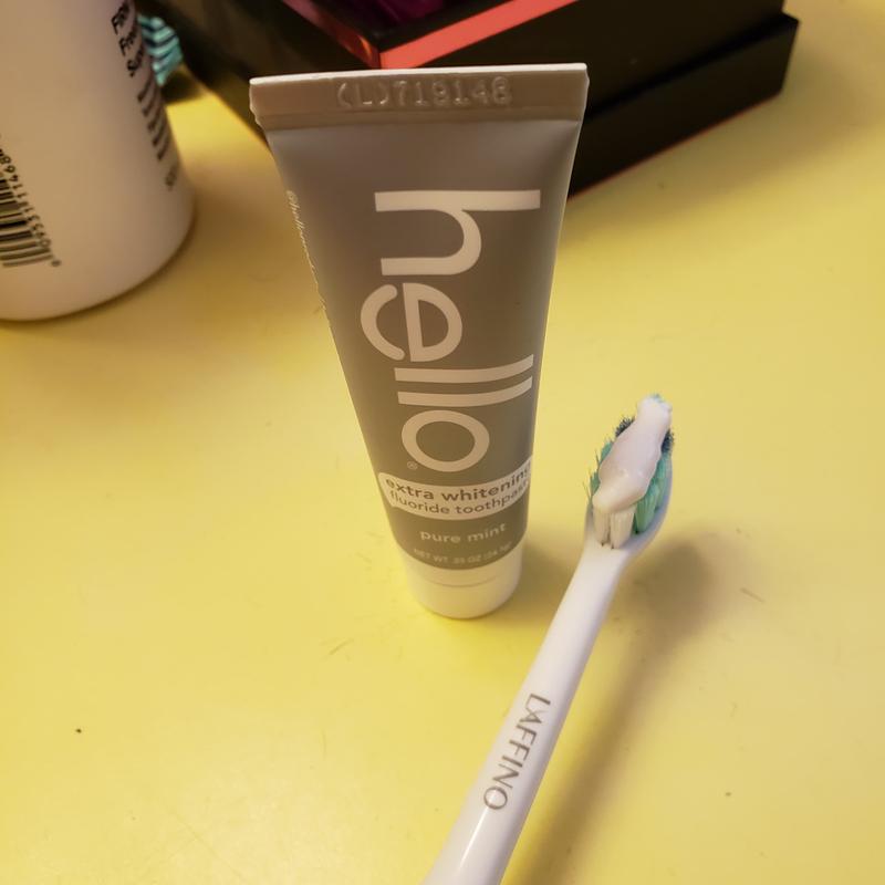 Hello® 4.2 oz. Pure Mint Extra Whitening Fluoride Toothpaste Bed Bath