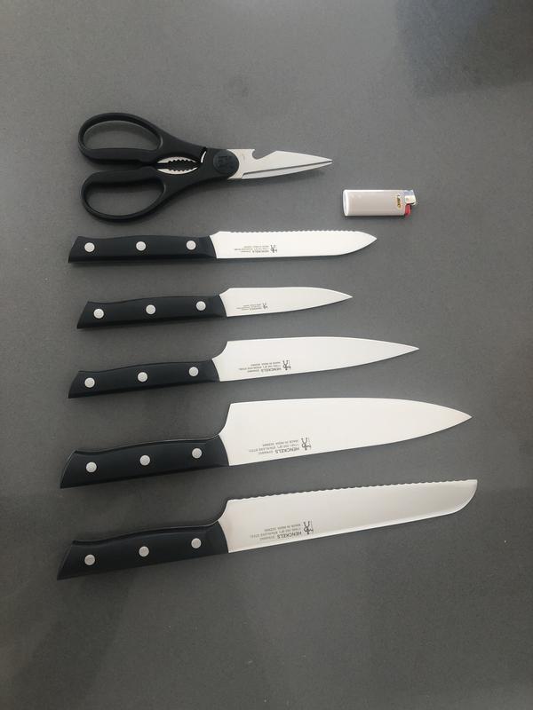 Knife set, lighter for scale