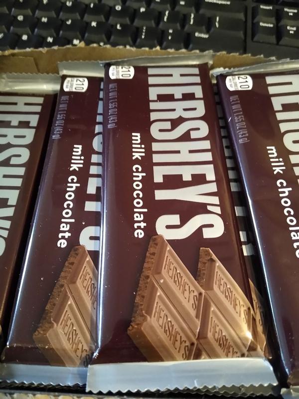 HERSHEY'S Milk Chocolate Candy Bars, 6.98 lb box, 72 bars