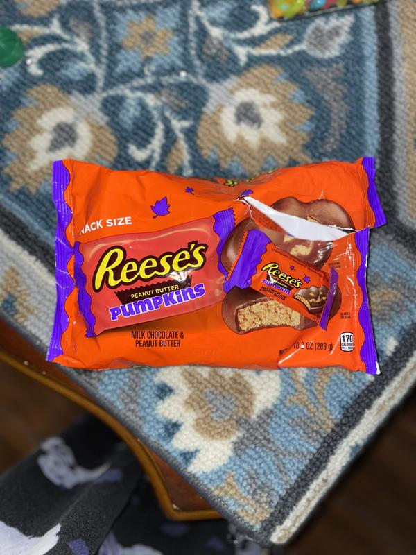 REESE'S Milk Chocolate Peanut Butter Snack Size Pumpkins, 9.6 oz bag