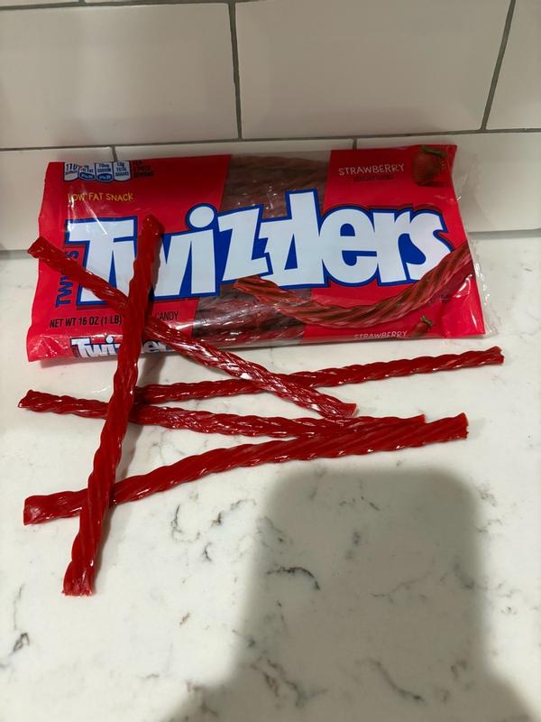 TWIZZLERS Twists Strawberry Flavored Candy, 33.3 oz tub, 105 pieces
