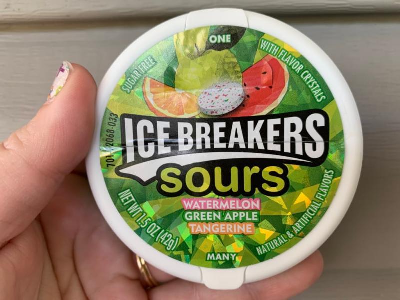 ICE BREAKERS Sours Sour Fruits Sugar Free Mints, 1.5 oz puck