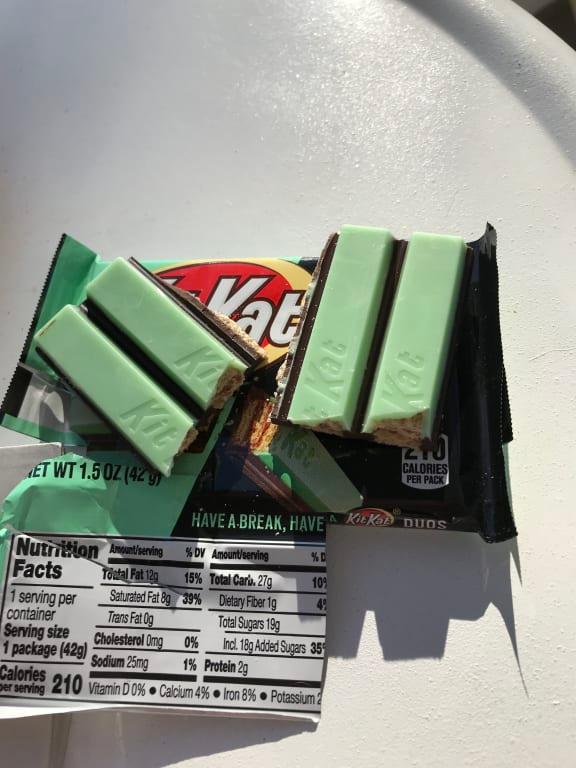 KIT KAT DUOS Dark Chocolate Mint Standard Size 1.5oz Candy Bar