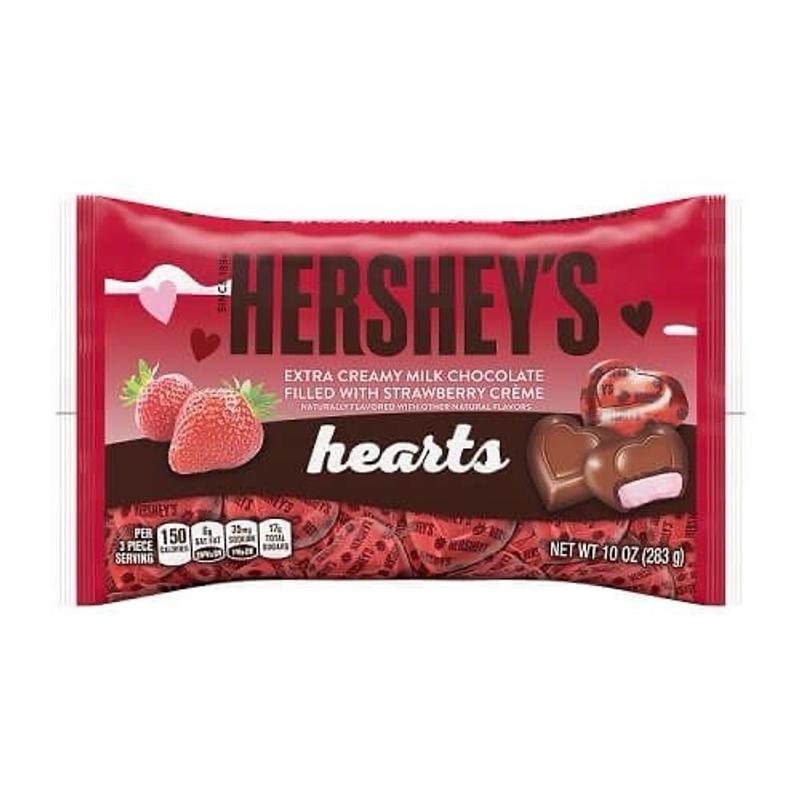 HERSHEY'S Milk Chocolate Strawberry Creme Hearts, 8.8 oz bag