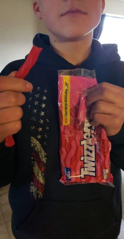 Loves his Twizzlers