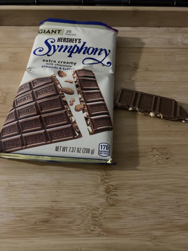 SYMPHONY Milk Chocolate with Almonds & Toffee Giant Candy Bar, 7.37 oz