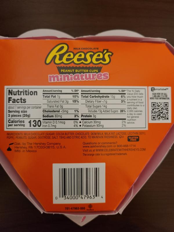 REESE'S Milk Chocolate Snack Size Peanut Butter Cups, 4.4 oz, 8 pack