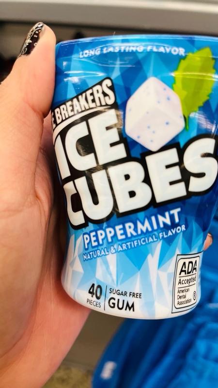 ICE BREAKERS ICE CUBES Peppermint Sugar Free Gum, 3.24 oz bottle