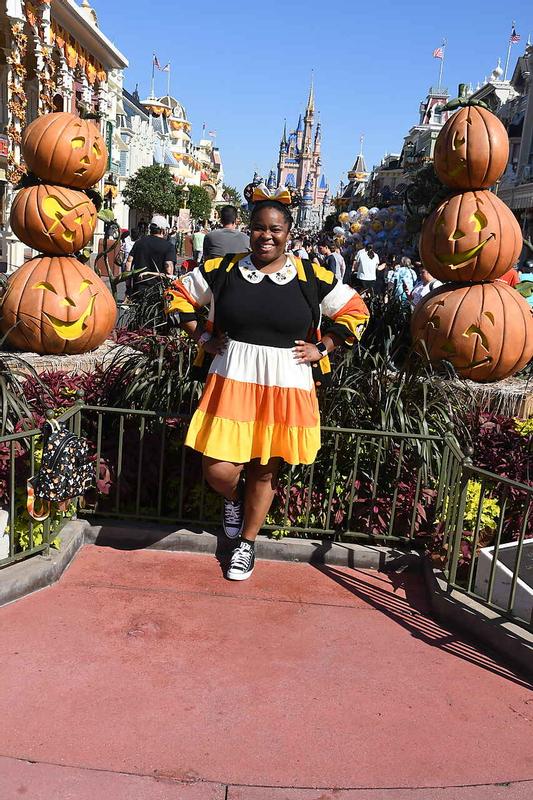 Selling Her Universe Disney Halloween Candy Corn Collared Dress