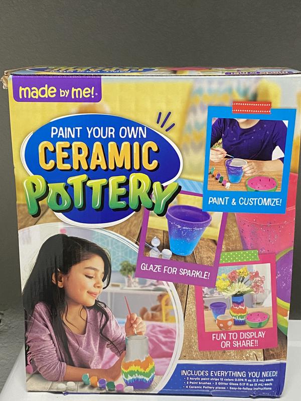 Made By Me Paint Your Own Ceramic Pottery Fun Ceramic Painting Kit for Kids  Paint Your Own Ceramic Pottery Dish Flower Pot Vase & Bowl Great Staycation  Activity for Kids Ages 6