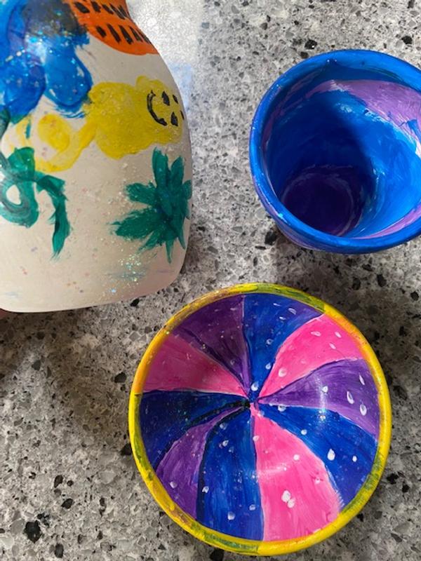 Made By Me Paint Your Own Ceramic Pottery Fun Ceramic Painting Kit for Kids  Paint Your Own Ceramic Pottery Dish Flower Pot Vase & Bowl Great Staycation  Activity for Kids Ages 6
